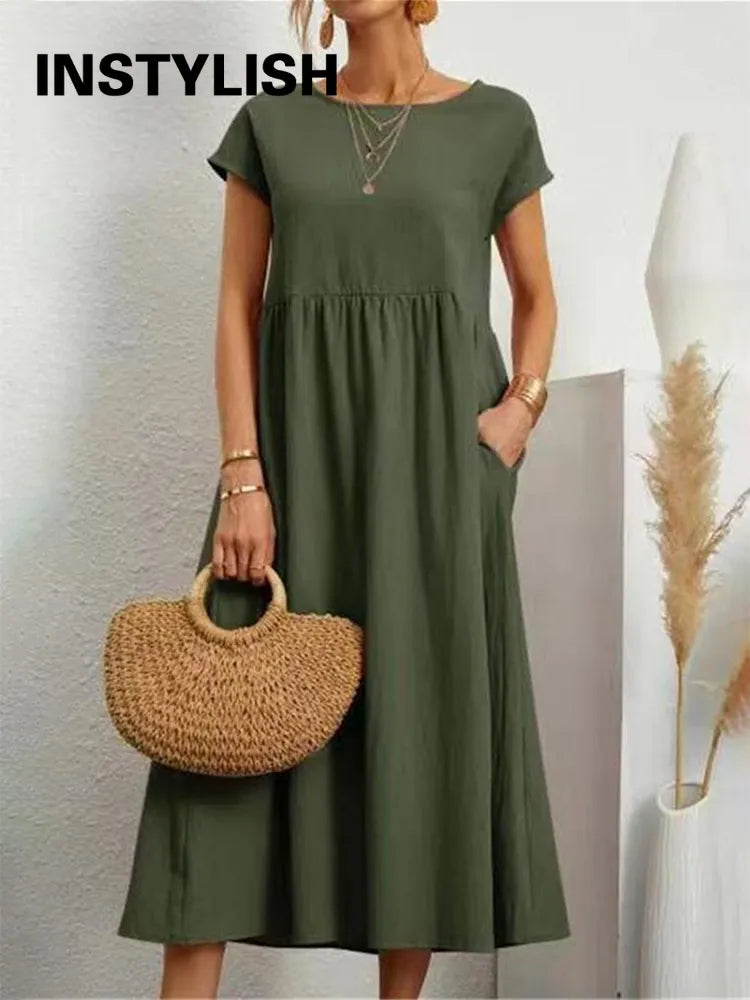 Vestido Midi Vintage Charm