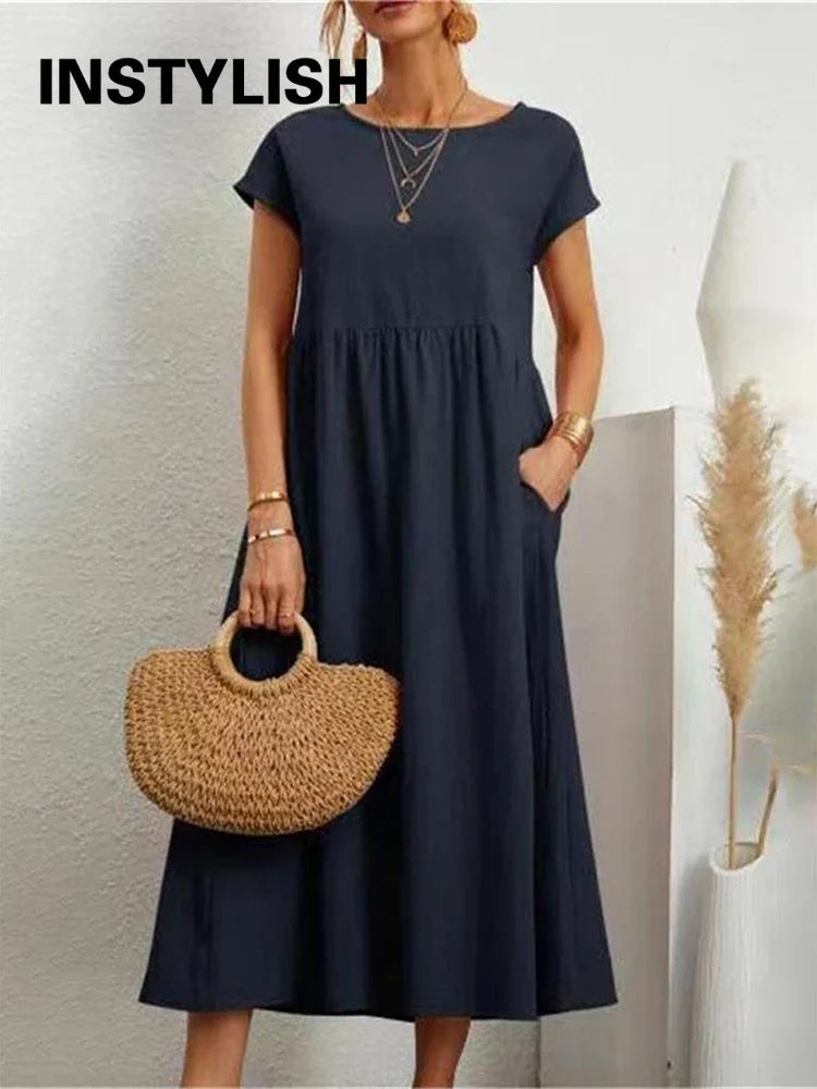 Vestido Midi Vintage Charm