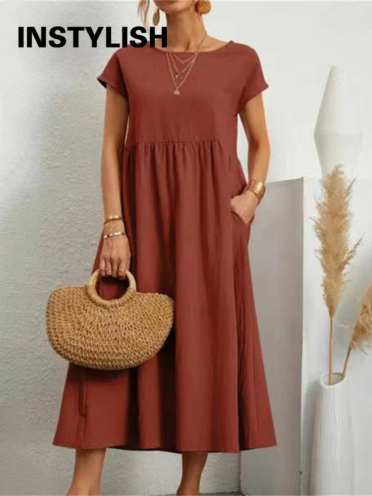 Vestido Midi Vintage Charm